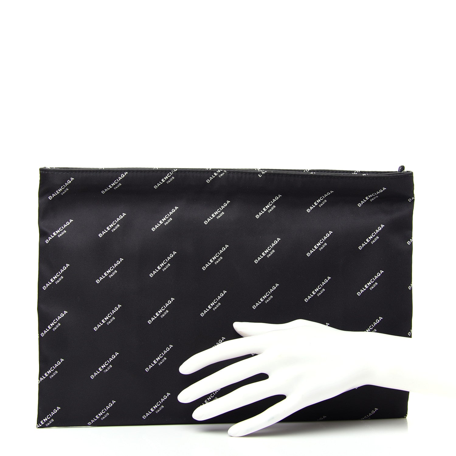 Balenciaga Nylon Allover Logo Documents Case Black 2 of 7