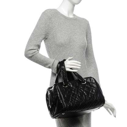 Chanel Caviar Quilted CC Timeless Bowler Black 2 of 7
