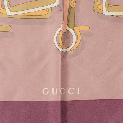Gucci Silk Equestrian Square Scarf Purple 3 of 3