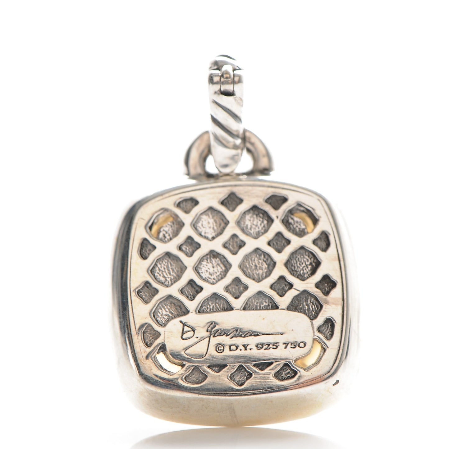 Sterling Silver 18K Gold Diamond Champagne Citrine 17mm Albion Pendant