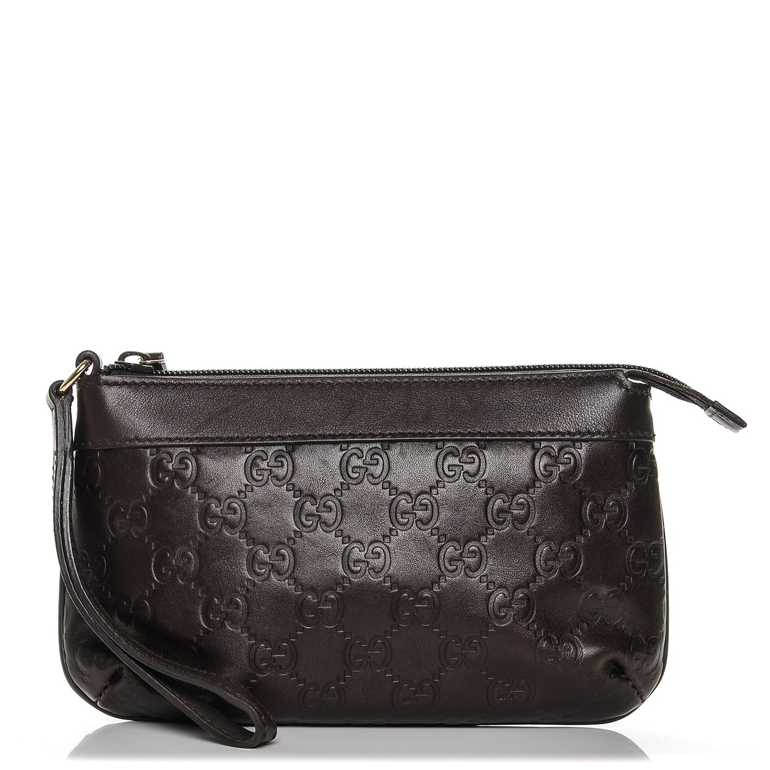 Gucci Guccissima Wristlet Dark Brown 1 of 6