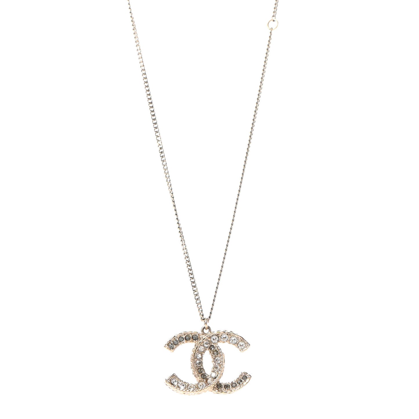 Crystal CC Pendant Necklace Gold