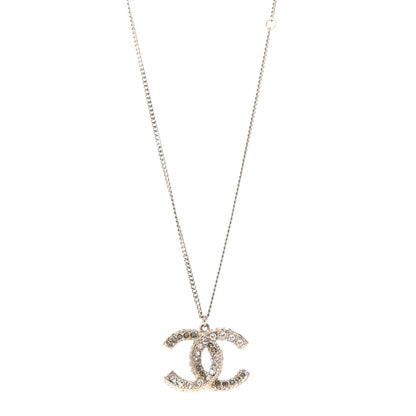Chanel Crystal CC Pendant Necklace Gold 1 of 4