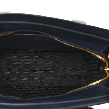 Prada Saffiano Soft Calfskin Small Zippered Tote Baltico 6 of 9