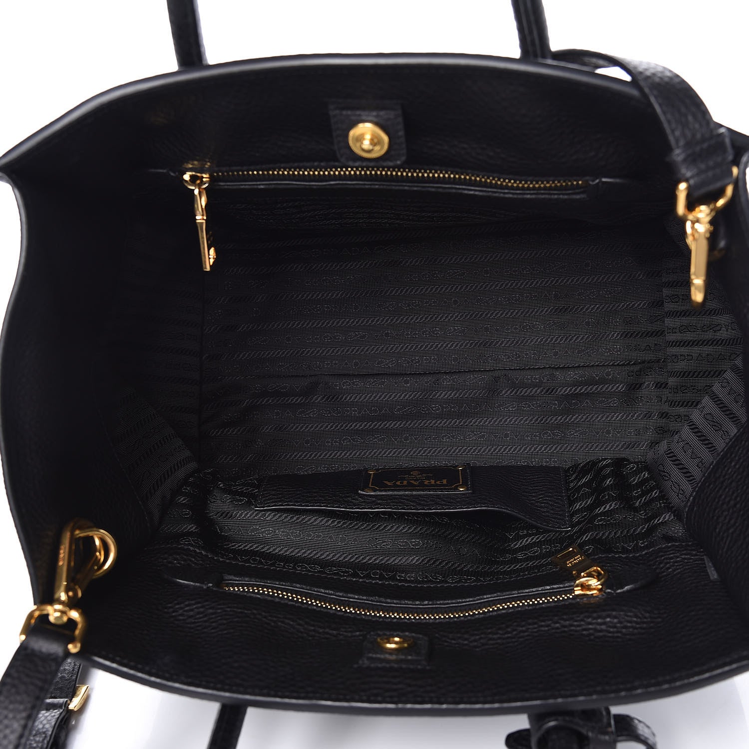 Prada Vitello Phenix Shopping Tote Black 6 of 10