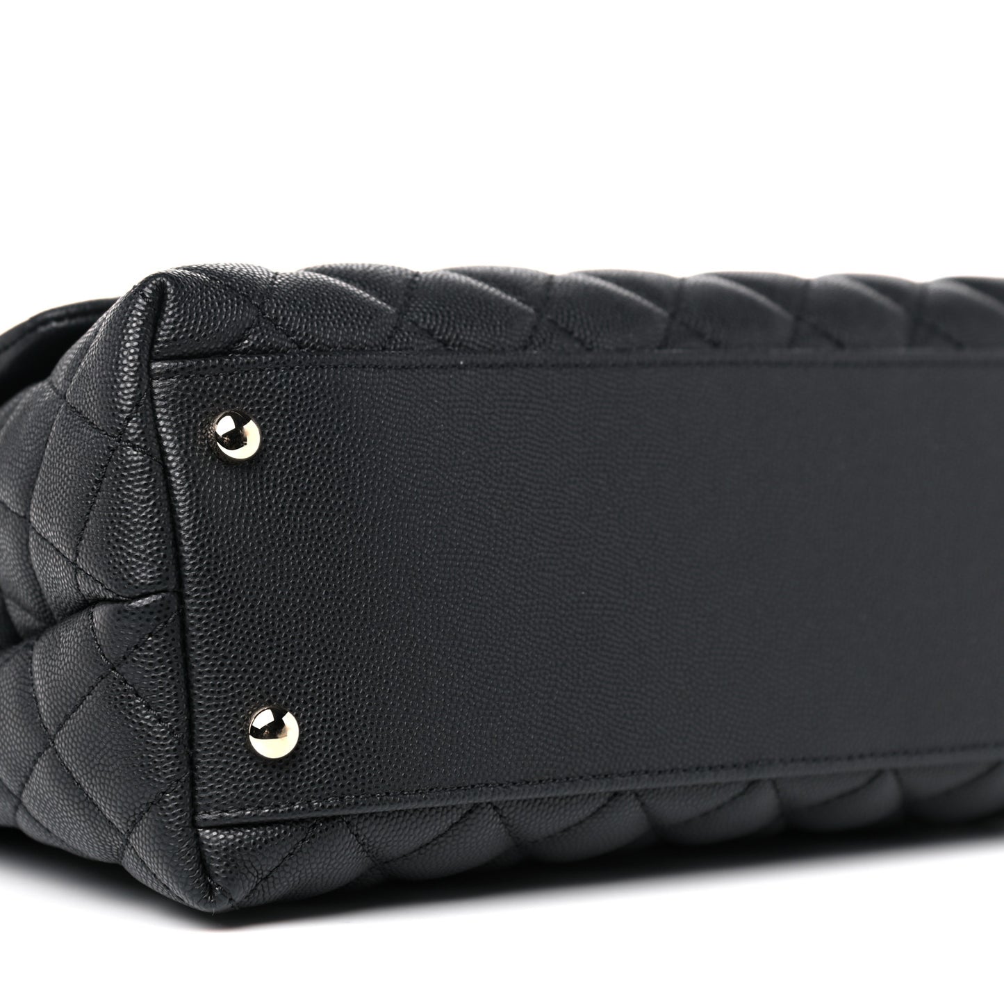Caviar Quilted Small Coco Handle Flap Black