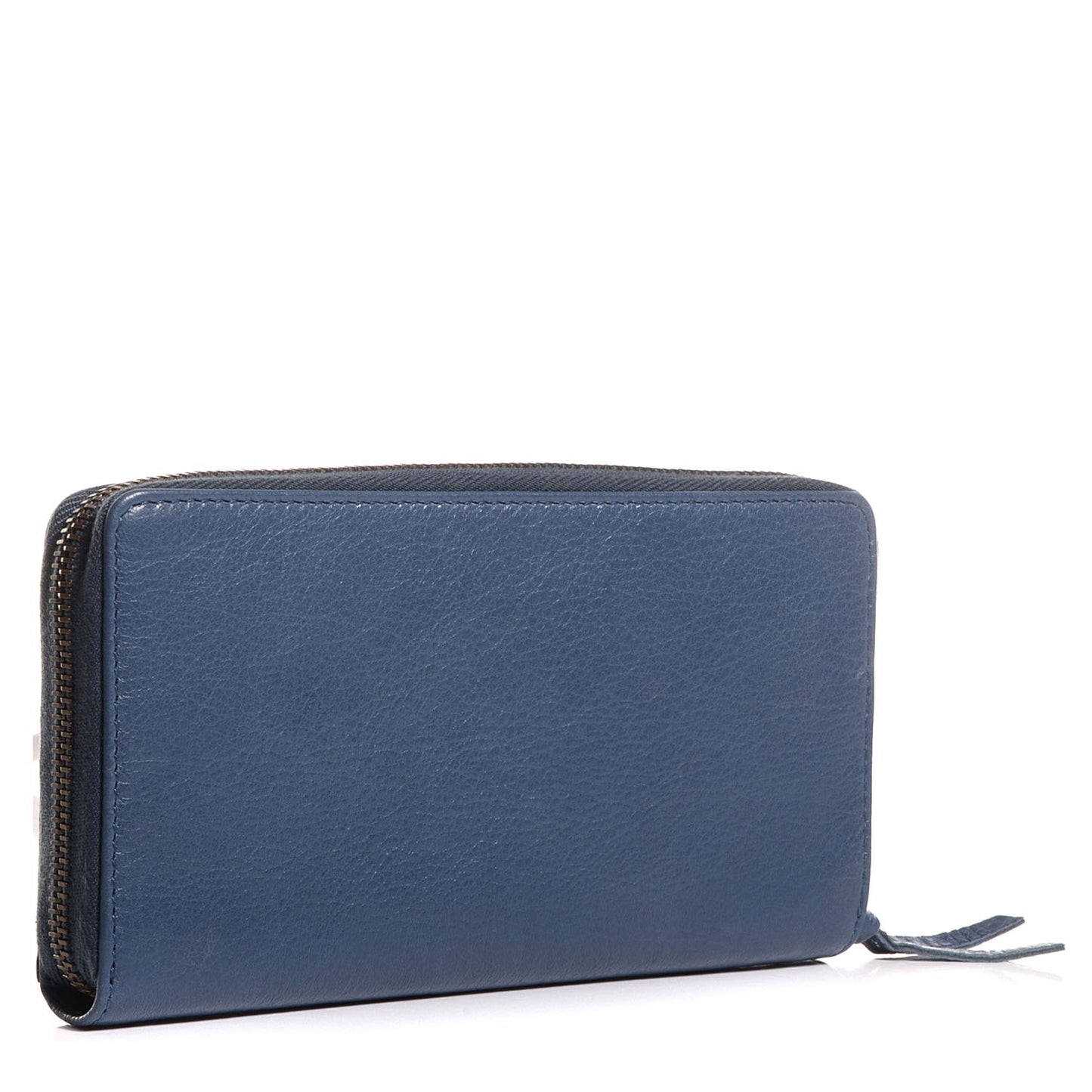 Agneau Classic Hardware Continental Zip Around Wallet Bleu Persan