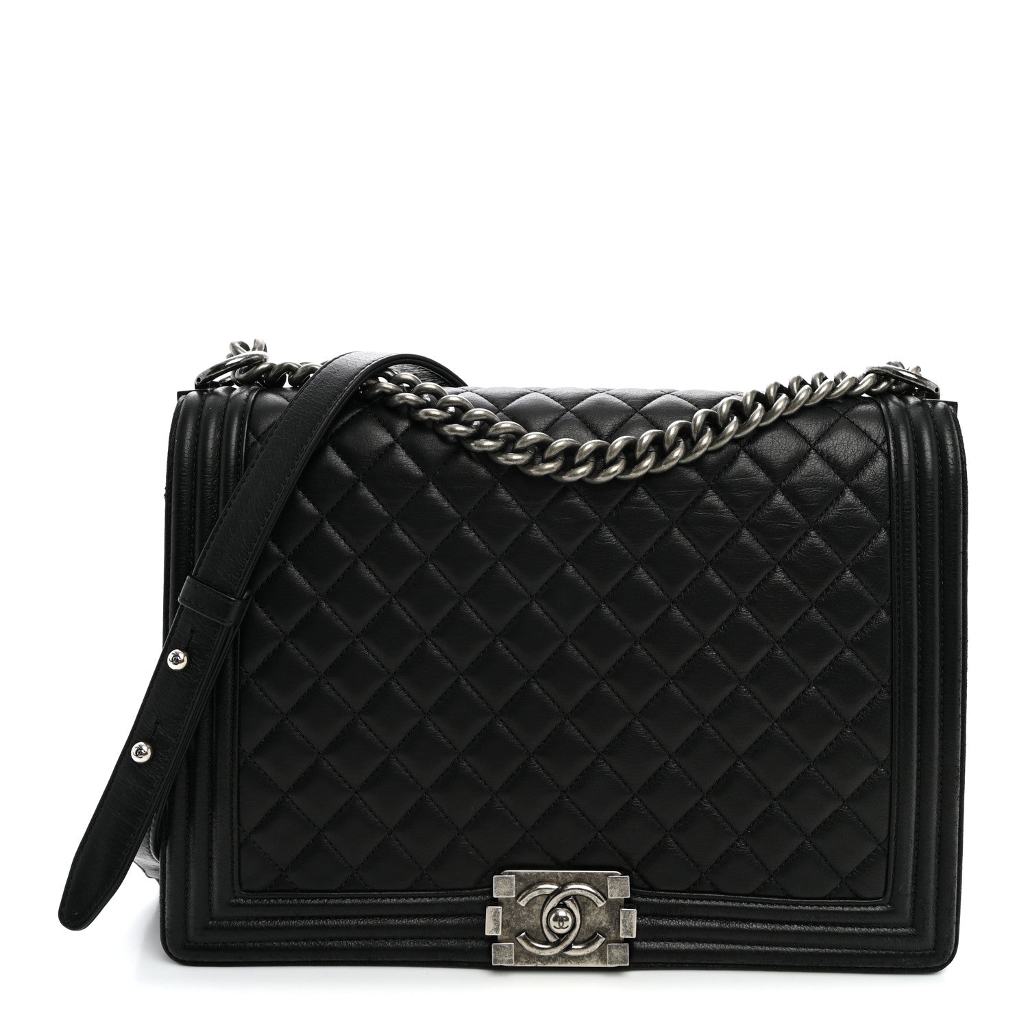 Chanel Calfskin Quilted Large Boy Flap Black 1 of 10