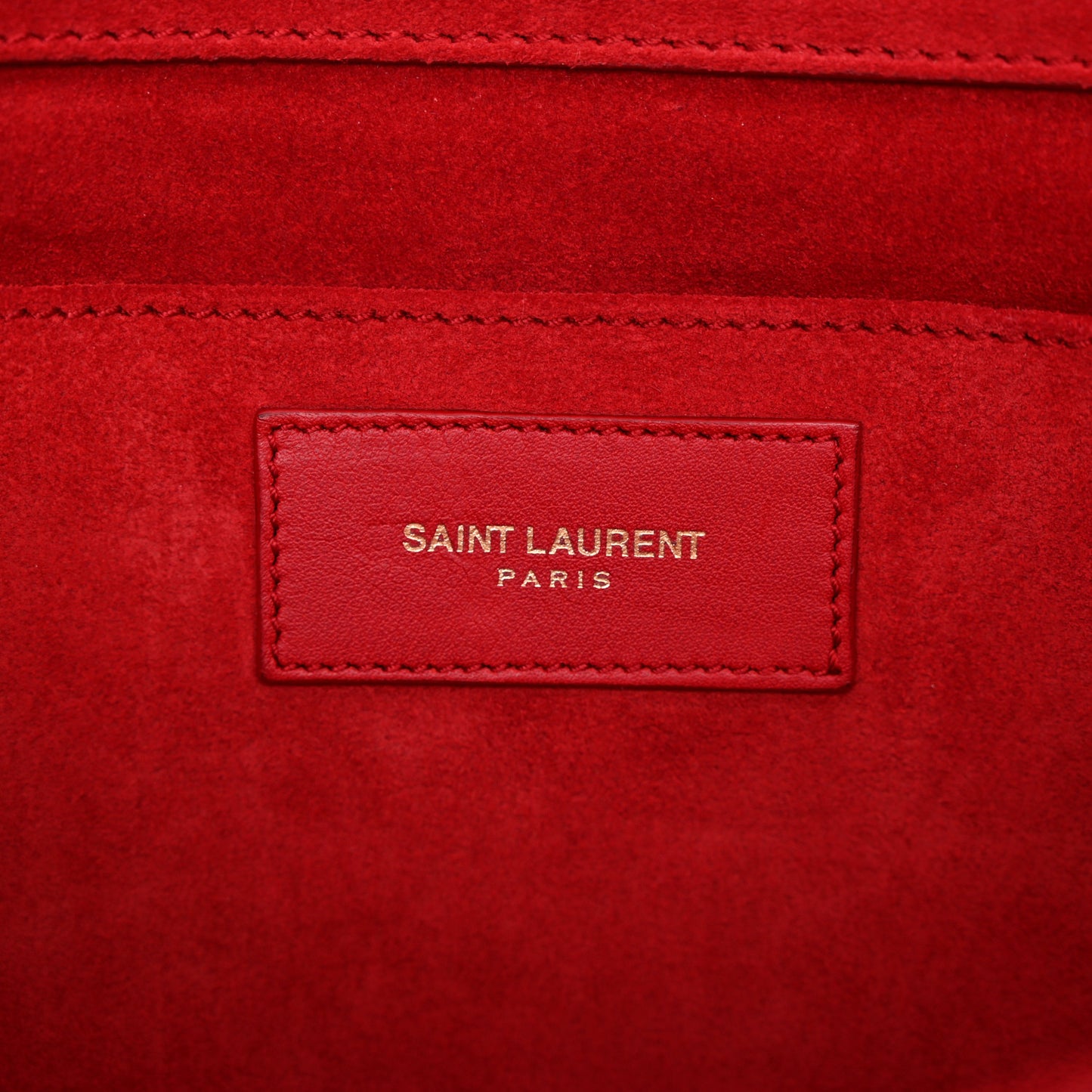 Calfskin Classic Y Ligne Clutch Red