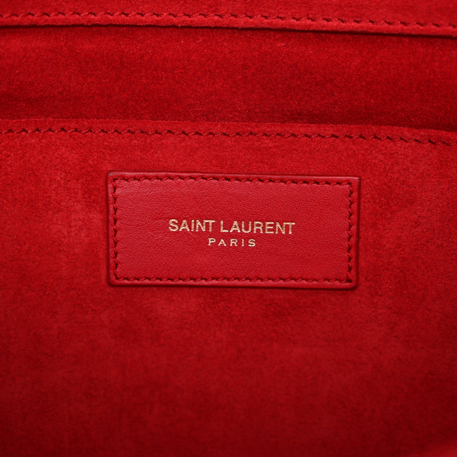 Saint Laurent Calfskin Classic Y Ligne Clutch Red 6 of 13