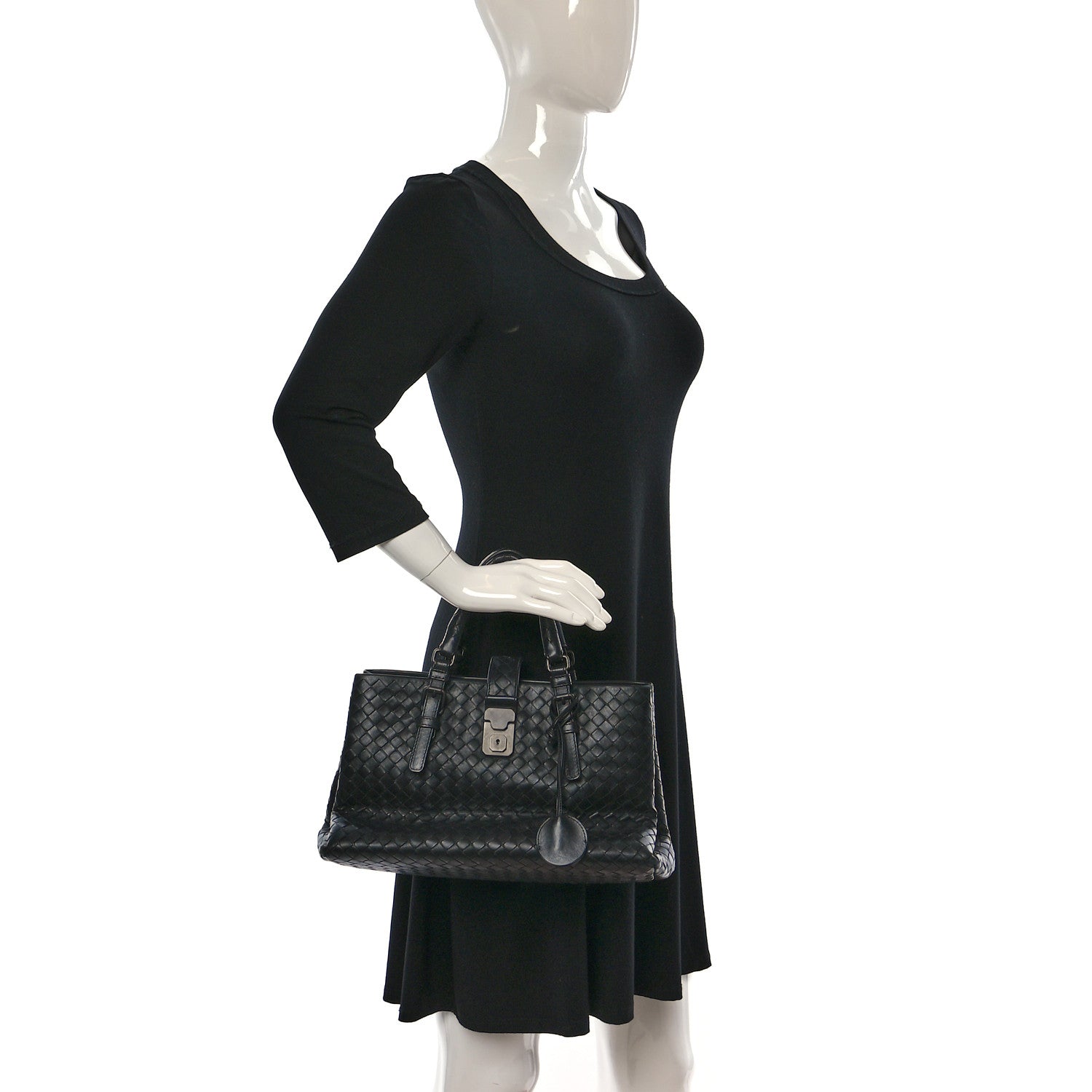 Bottega Veneta Nappa Intrecciato Medium Roma Tote Black 3 of 10