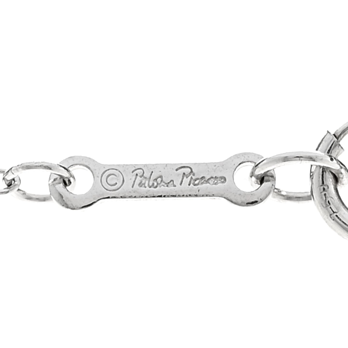 18K White Gold Diamond Small Paloma's Graffiti Kiss Pendant Necklace