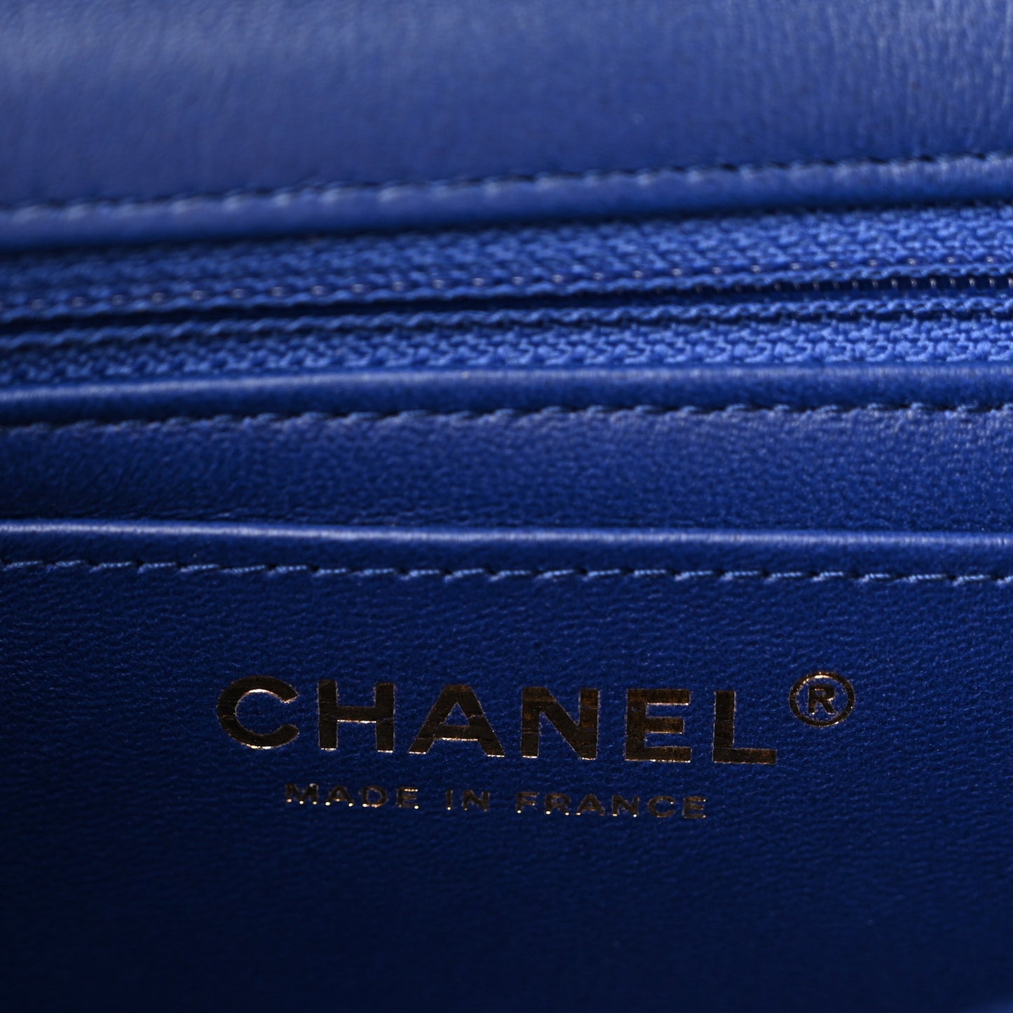 Satin Quilted Mini Rectangular Flap Blue