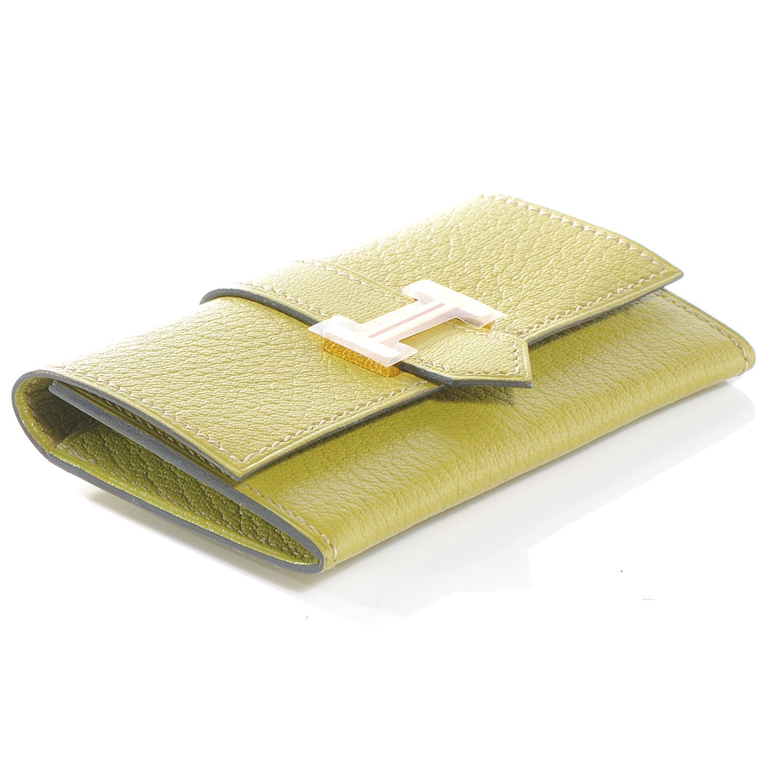 Hermes Chevre Bearn Card Case Wallet Vert Anis 4 of 9