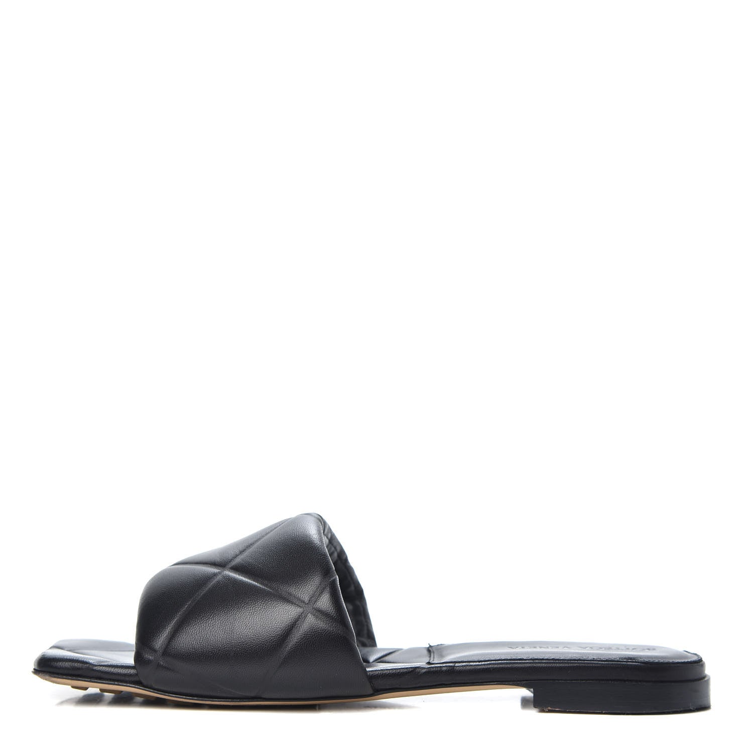 Bottega Veneta Nappa Quilted Rubber Lido Flat Sandals 38.5 Black 1 of 8