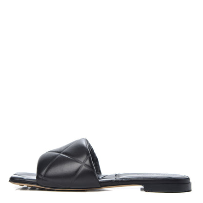 Bottega Veneta Nappa Quilted Rubber Lido Flat Sandals 38.5 Black 1 of 8