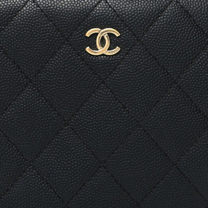 Chanel Caviar Quilted Large Zip Around Organizer Wallet Black 9 of 10