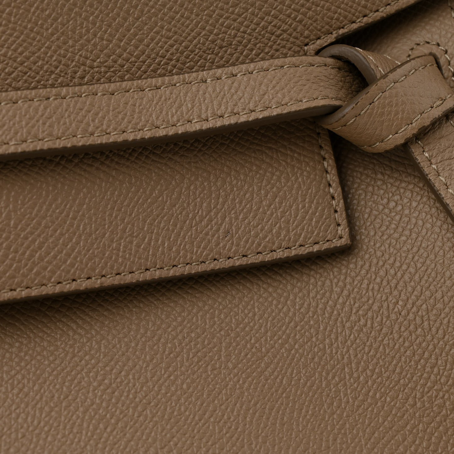 Grained Calfskin Micro Belt Bag Light Taupe