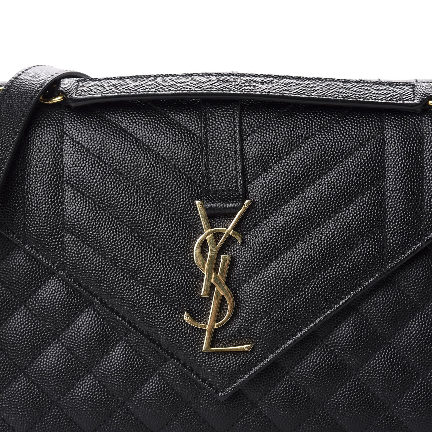 Saint Laurent Grain De Poudre Textured Mixed Matelasse Triquilt Medium Monogram Satchel Black 11 of 11
