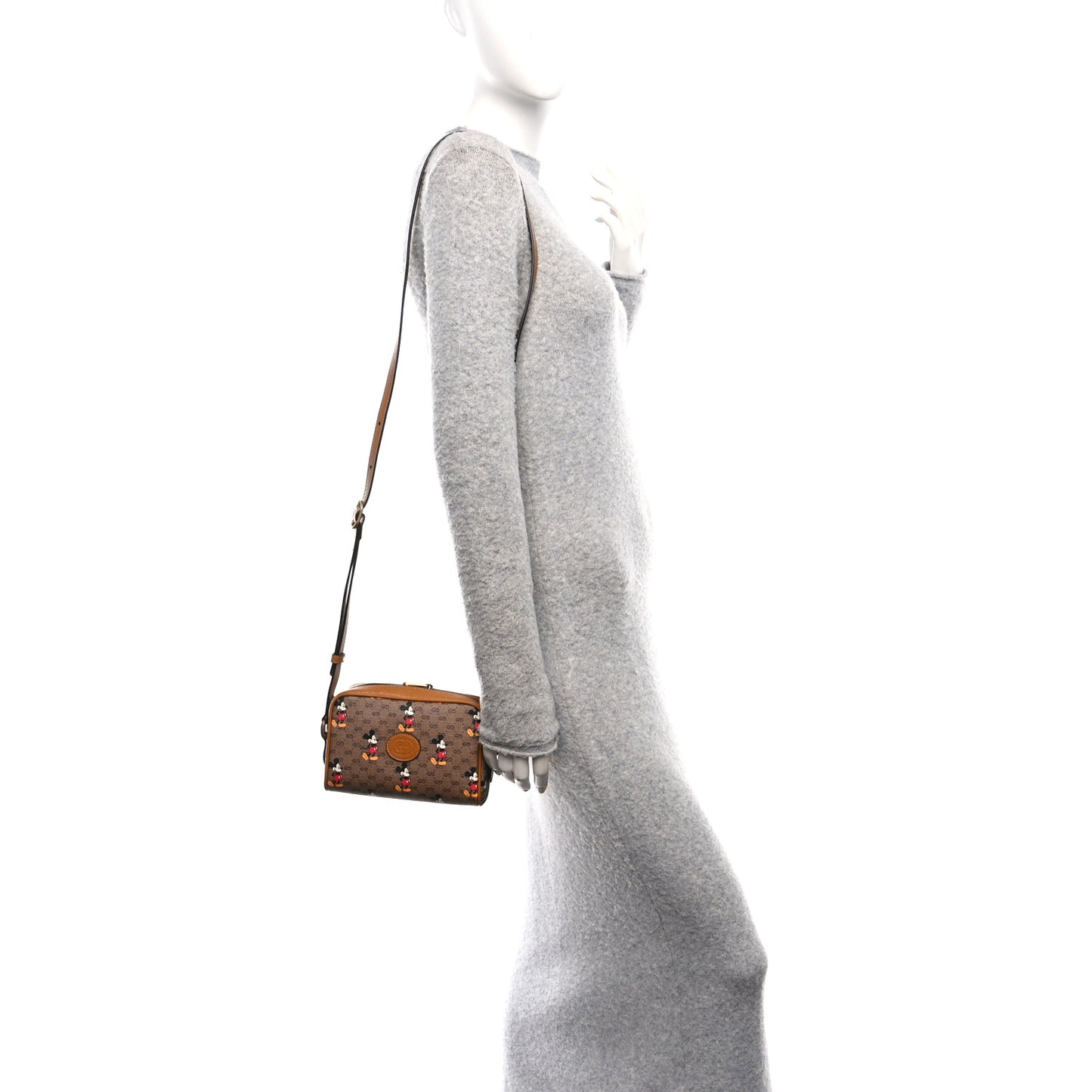 X DISNEY Mini Vintage GG Supreme Monogram Mickey Mouse Shoulder Bag Beige Vintage Sun Oil