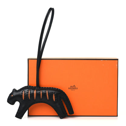 Hermes Milo Lambskin Rooroo Bag Charm Black Gold 4 of 4