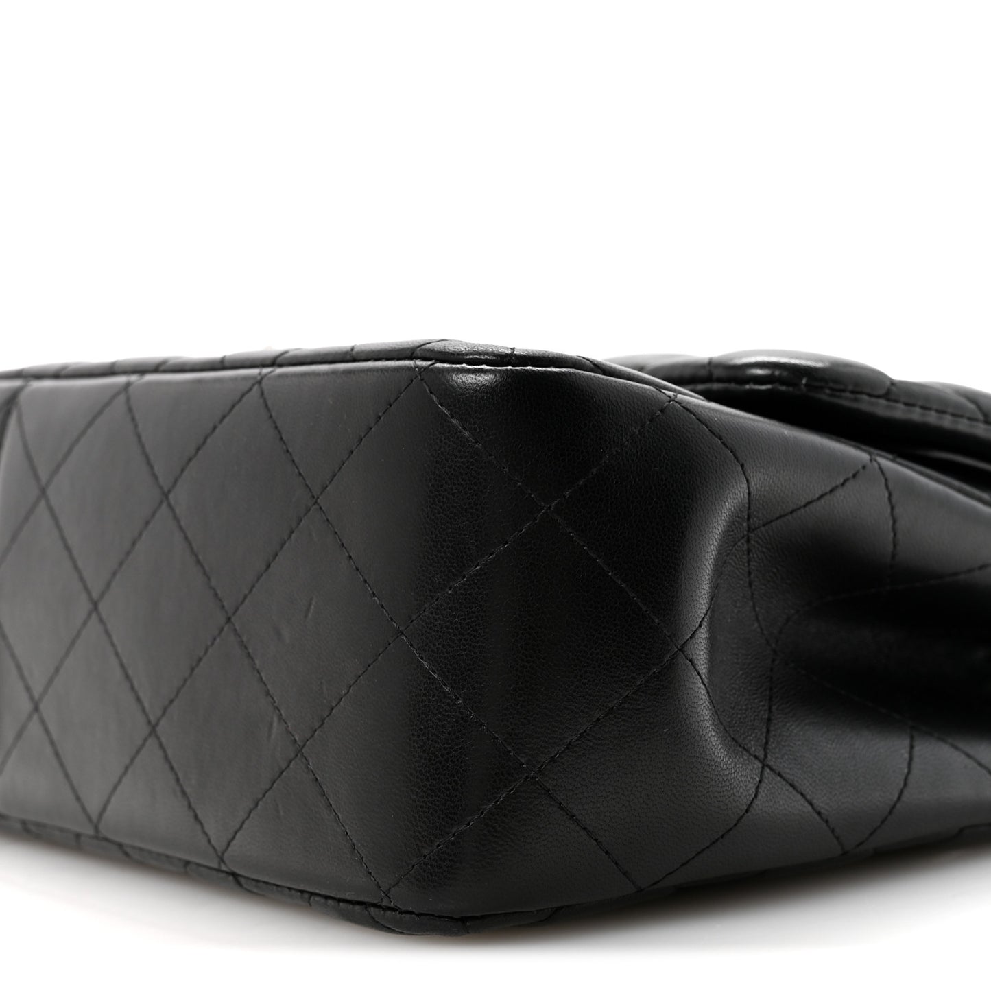 Lambskin Quilted Jumbo Double Flap Black