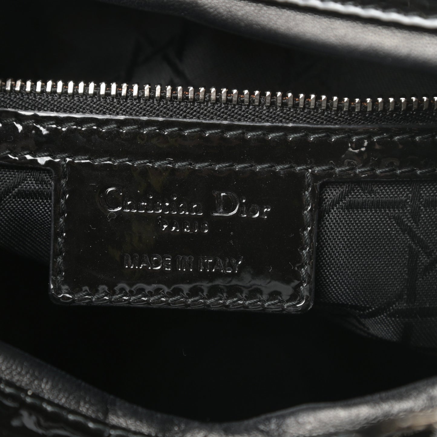 Patent Cannage Large Lady Dior Black