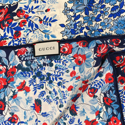 Gucci Silk Twill G Garden Square Scarf Periwinkle Blue 2 of 3