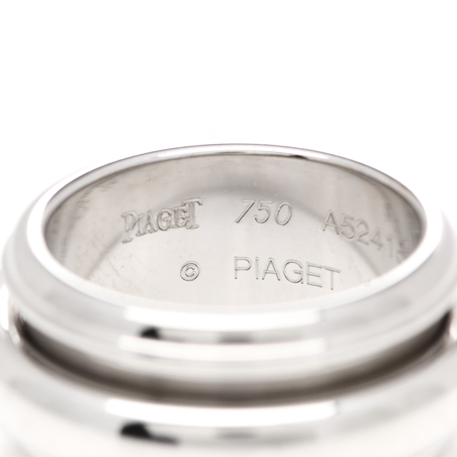 Piaget 18K White Gold Diamond Wide Possession Wedding Ring 54 7 4 of 5