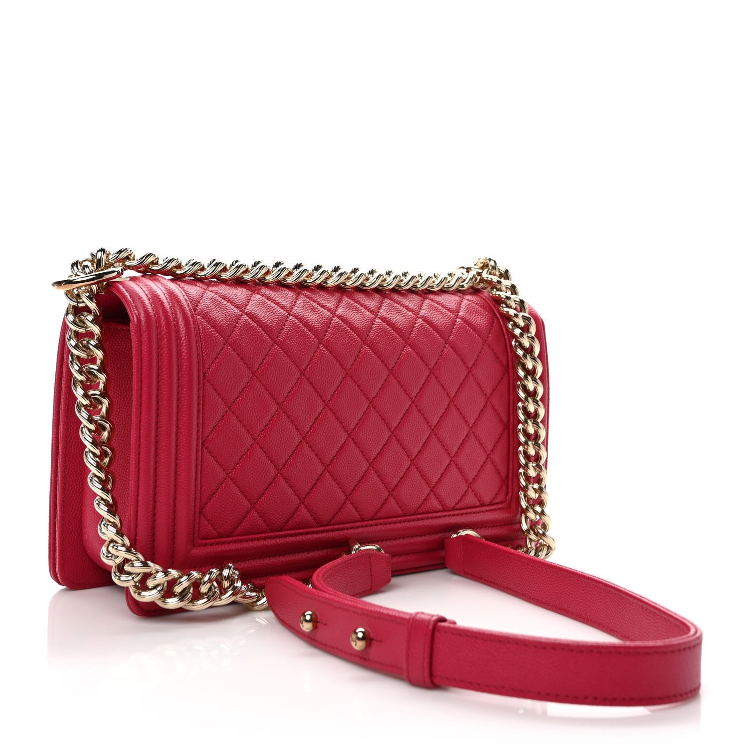 Chanel Caviar Quilted Medium Boy Flap Fuchsia 3 of 9