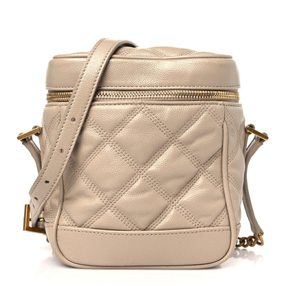 Saint Laurent Grain de Poudre Quilted 80's Vanity Bag Dark Beige 1 of 7