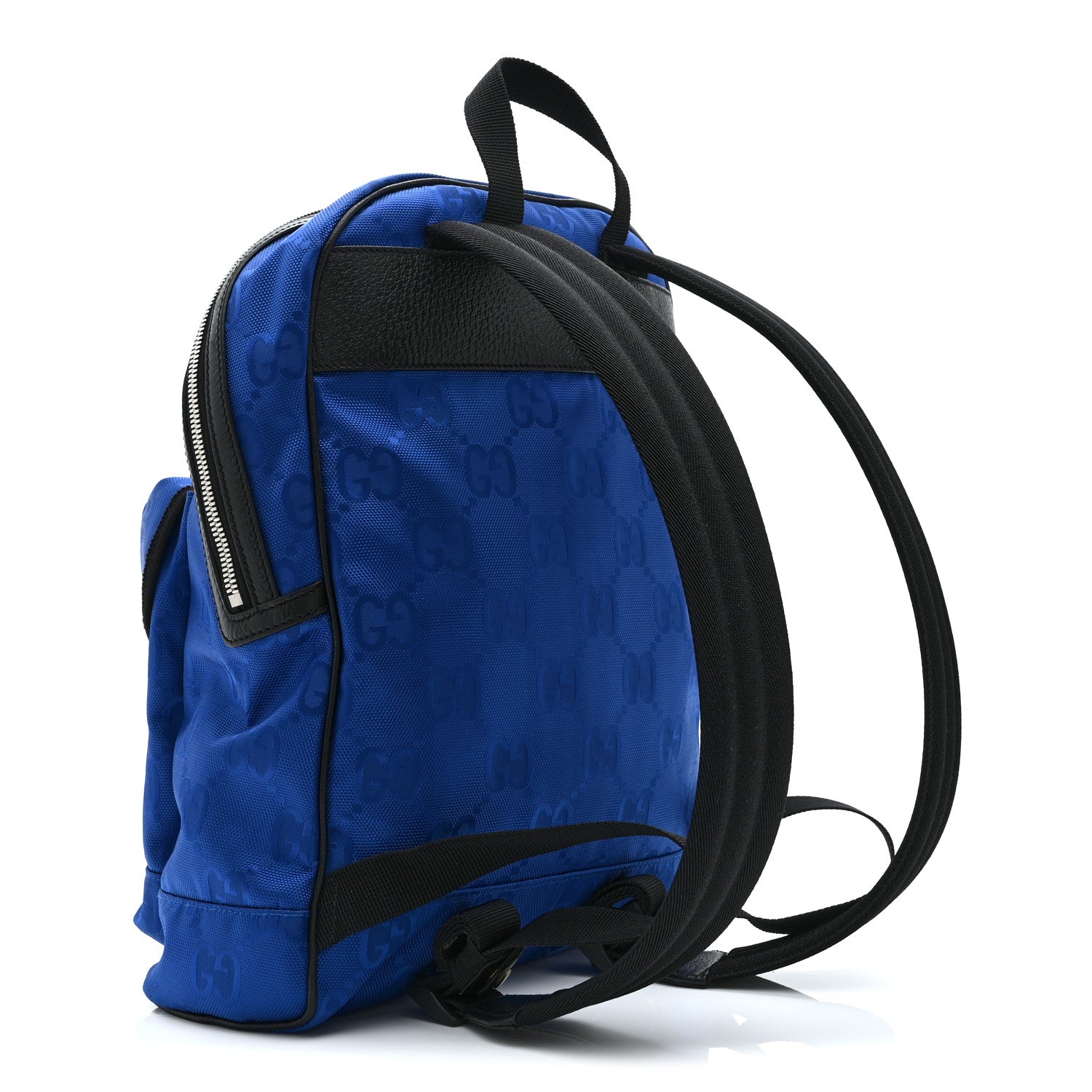 Gucci Econyl Nylon Monogram Off The Grid Backpack Guilted Blue