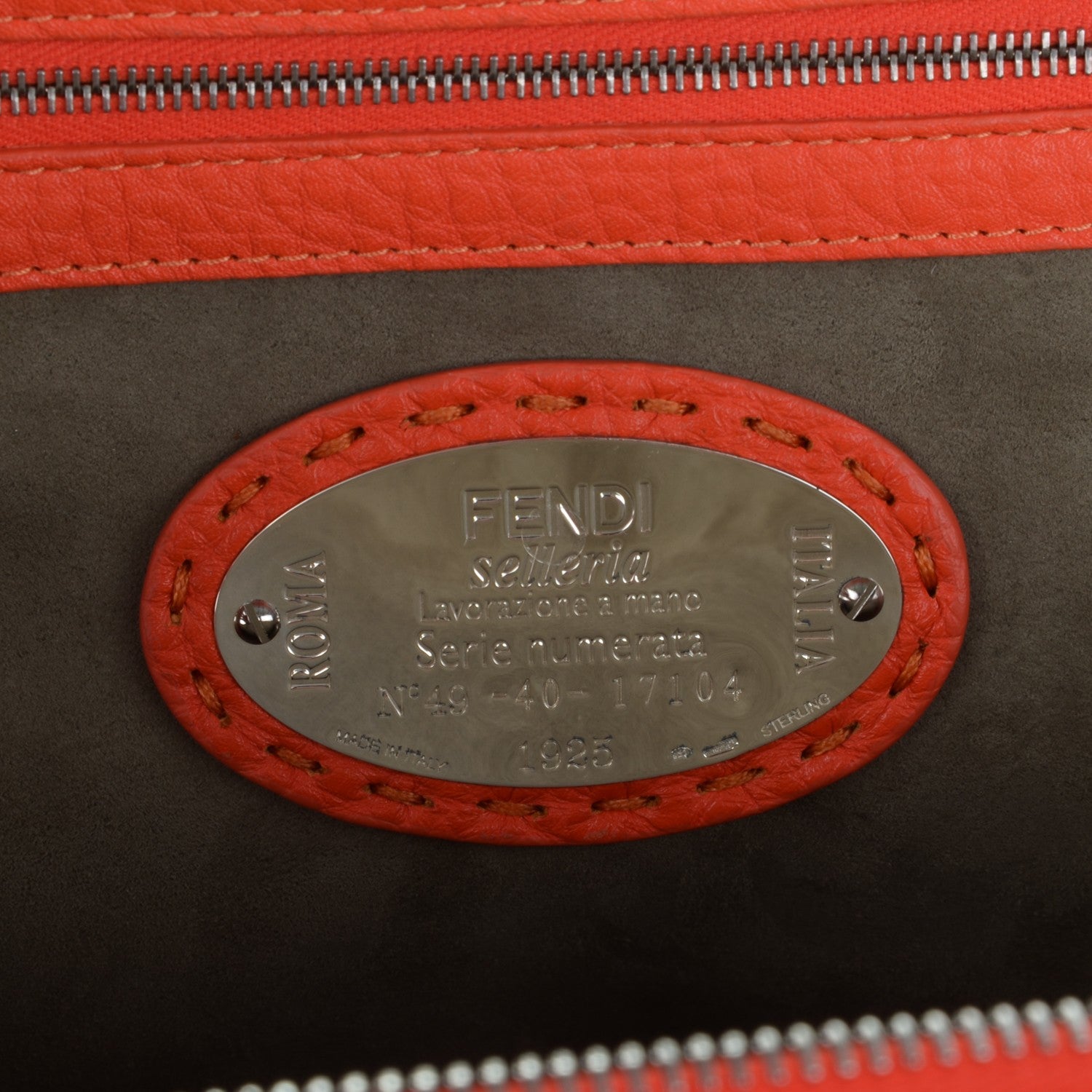 Fendi Cuoio Romano Selleria Adele 1328 Bag Orange 6 of 7