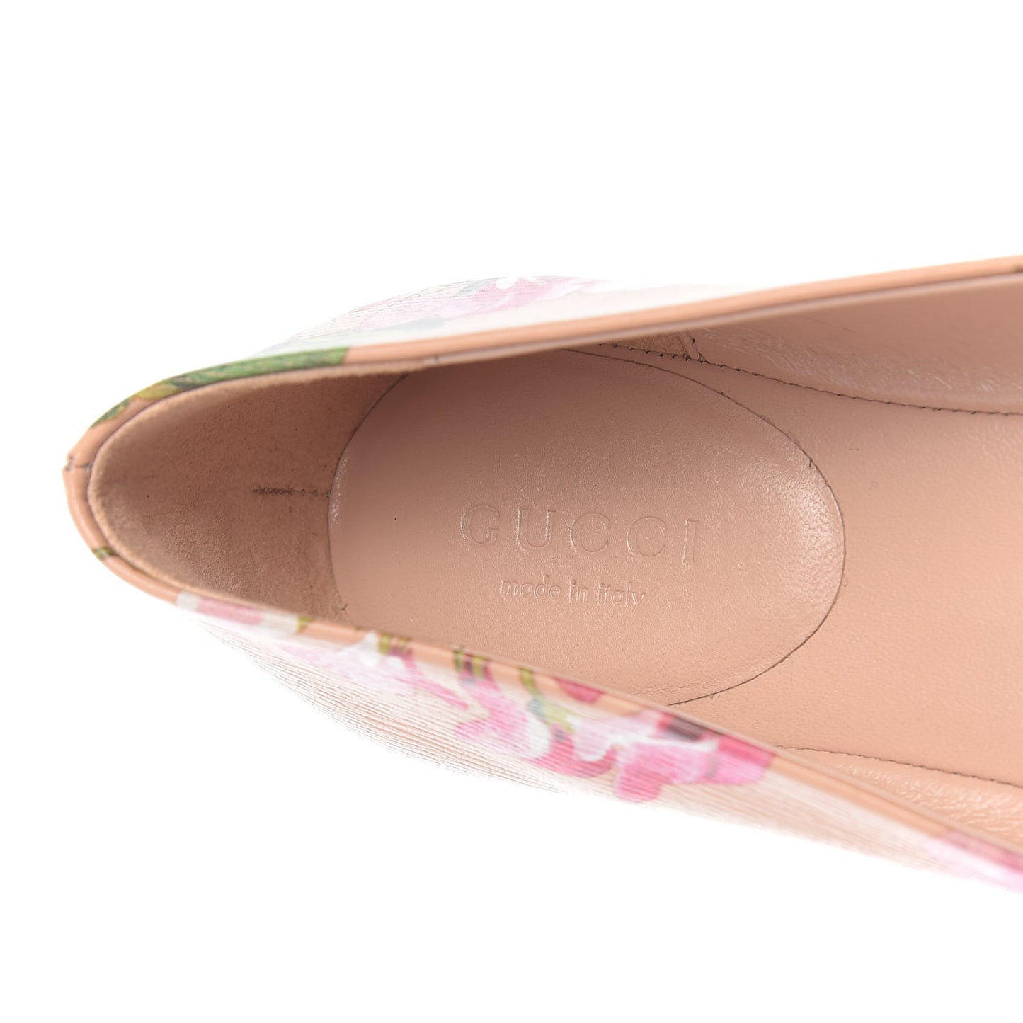 Calfskin Blooms Print Ballet Flats 35 Pink Apricot Multicolor