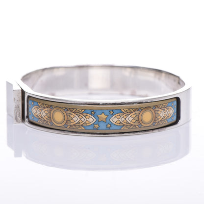 Hermes Sterling Silver Enamel Narrow Loquet Bracelet 4 of 10