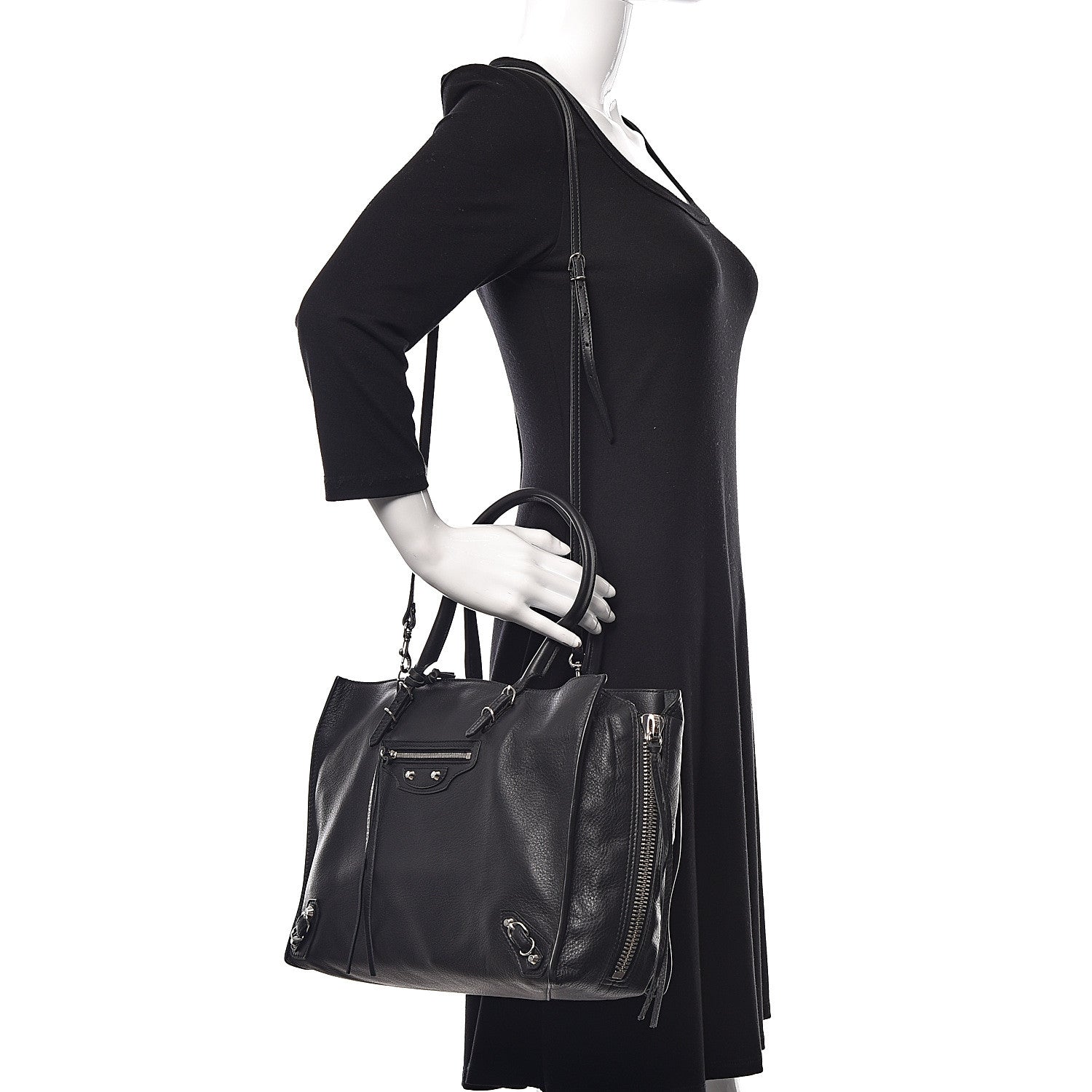 Balenciaga Veau Papier B4 Zip Around Tote Black 2 of 9