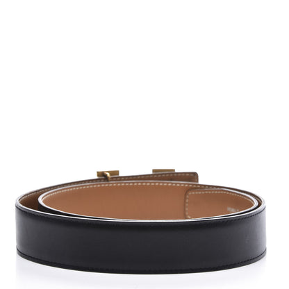 Hermes Box Chamonix 32mm H Belt 80 Black Gold 2 of 9