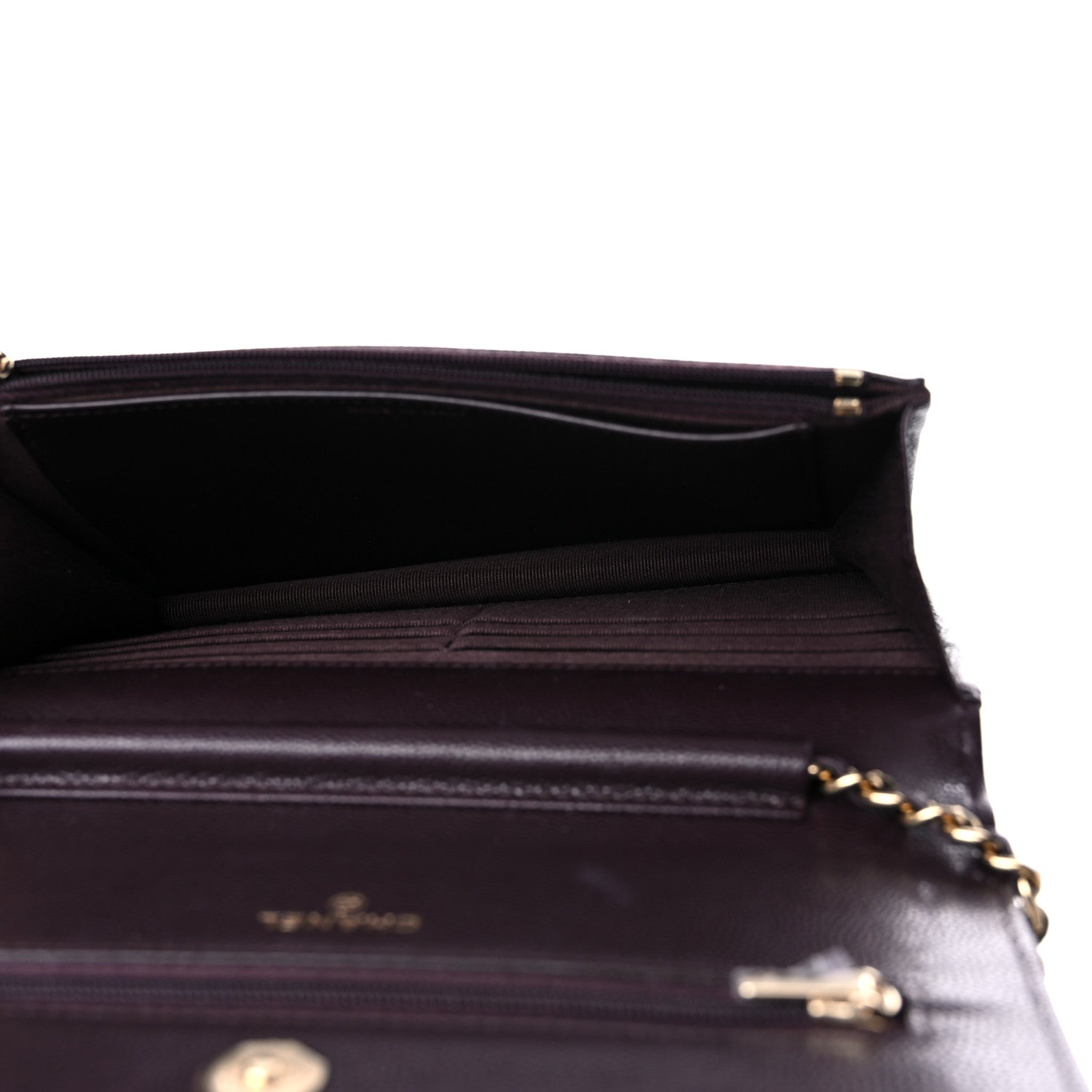 Chanel Caviar Quilted Wallet on Chain WOC Dark Brown 4 of 14