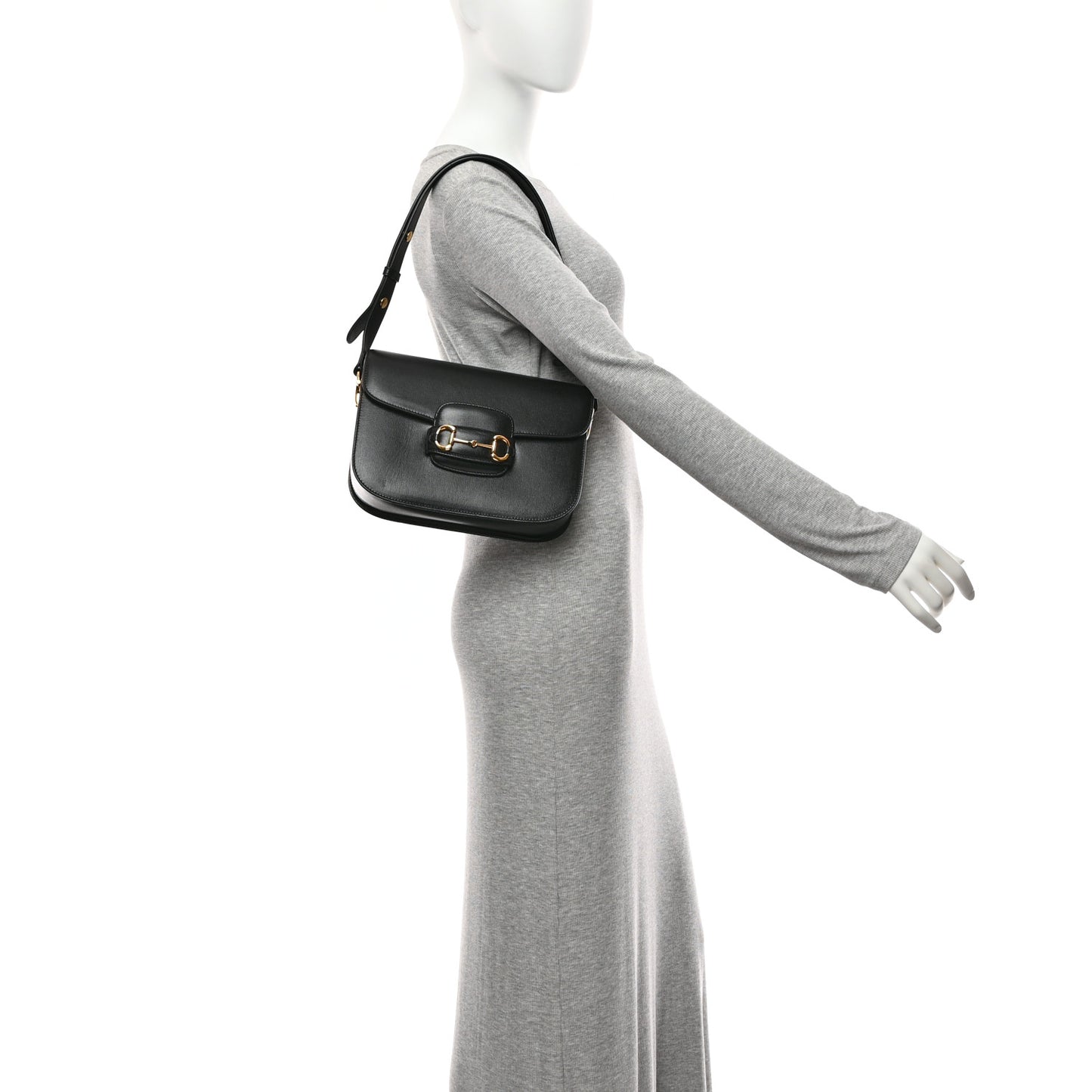 Azalea Calfskin Horsebit 1955 Shoulder Bag Black