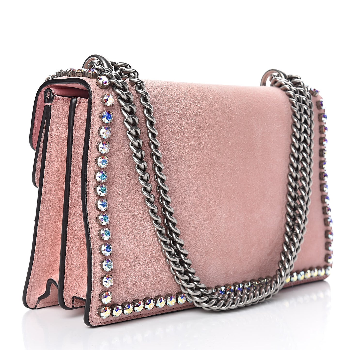Suede Crystal Small Dionysus Shoulder Bag Peonia