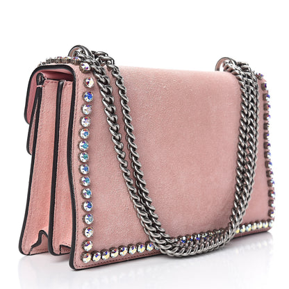 Gucci Suede Crystal Small Dionysus Shoulder Bag Peonia 3 of 10