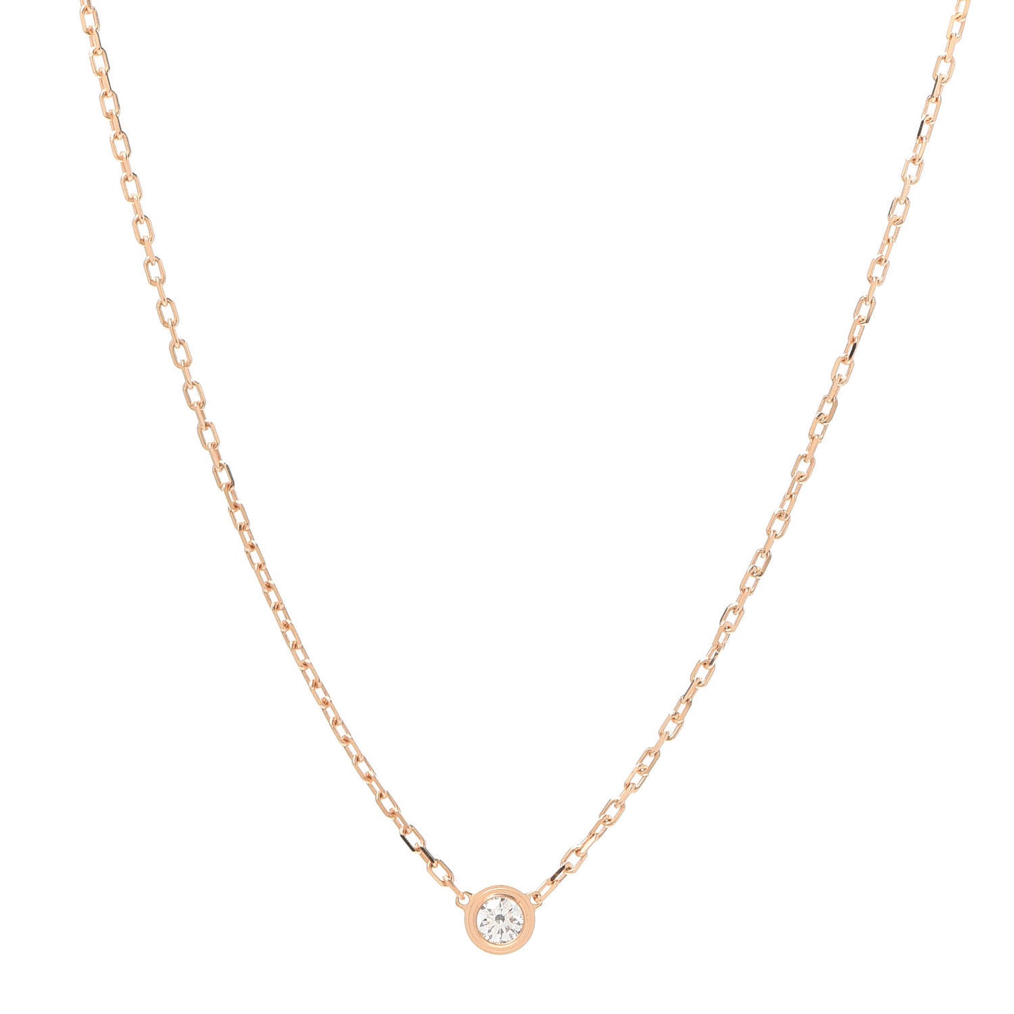 18K Pink Gold Diamond SM D'Amour Pendant Necklace