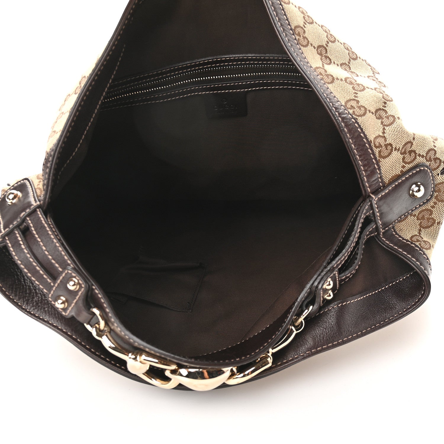 Gucci Monogram Large Wave Hobo Dark Brown 5 of 9