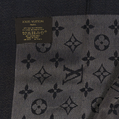 Louis Vuitton Silk Wool Monogram Denim Shawl Black 3 of 3
