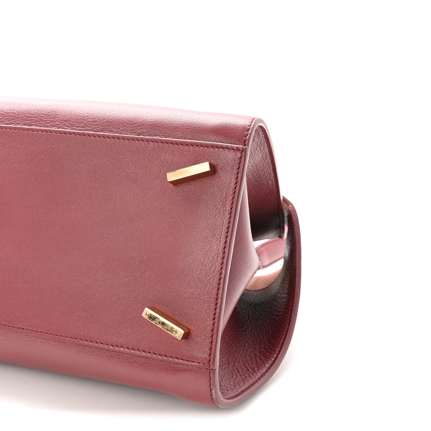 Calfskin Medium Hug Soft Bicolor Shoulder Bag  College Red Pink