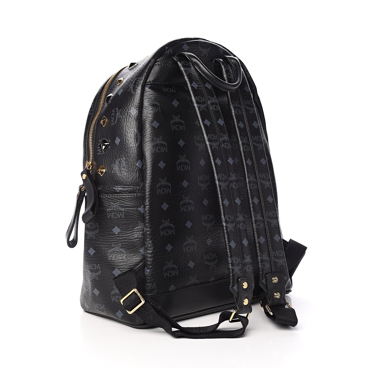 MCM Visetos Studded Medium Stark M Backpack Black 2 of 9