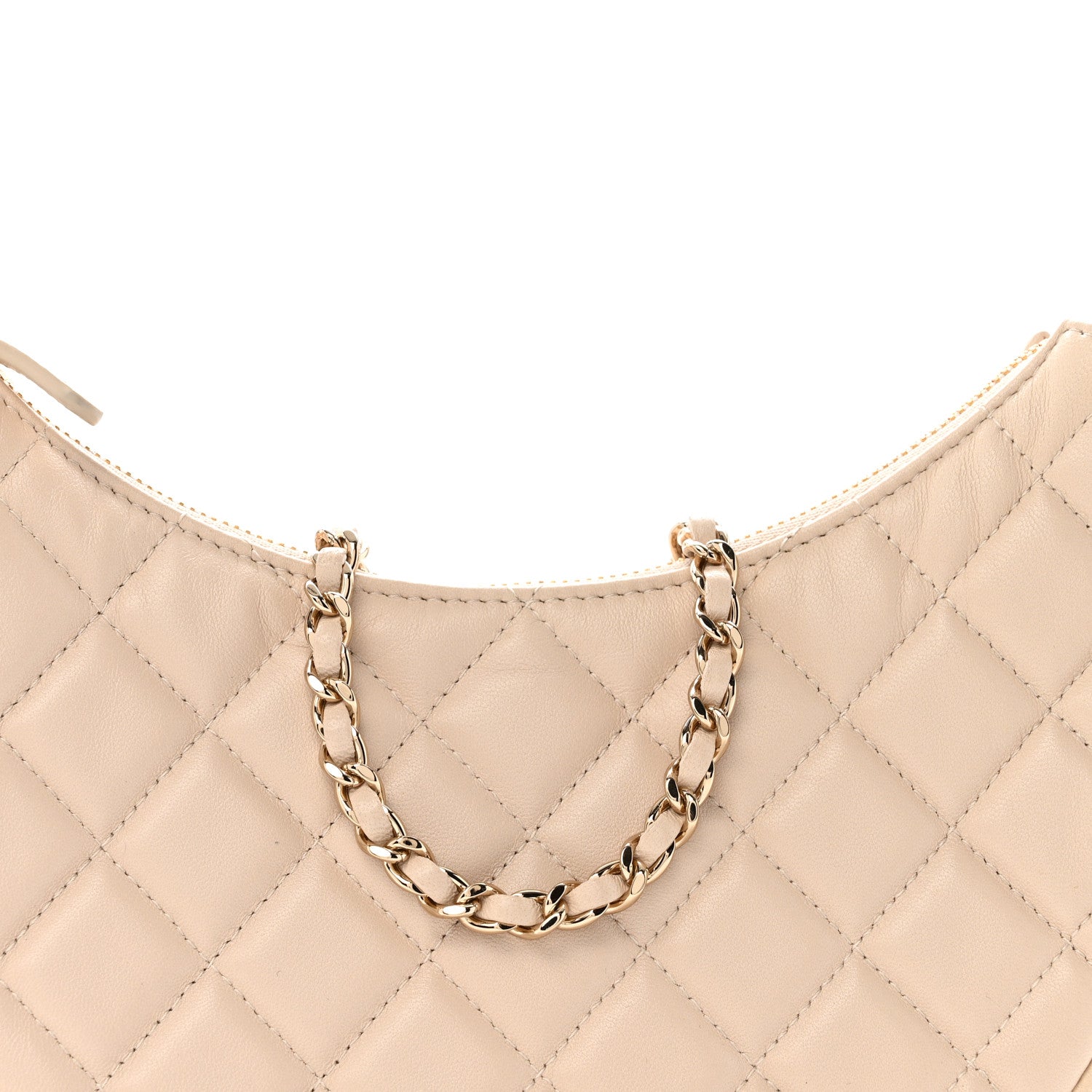 Chanel Lambskin Quilted Small Hobo Bag Light Beige 8 of 13