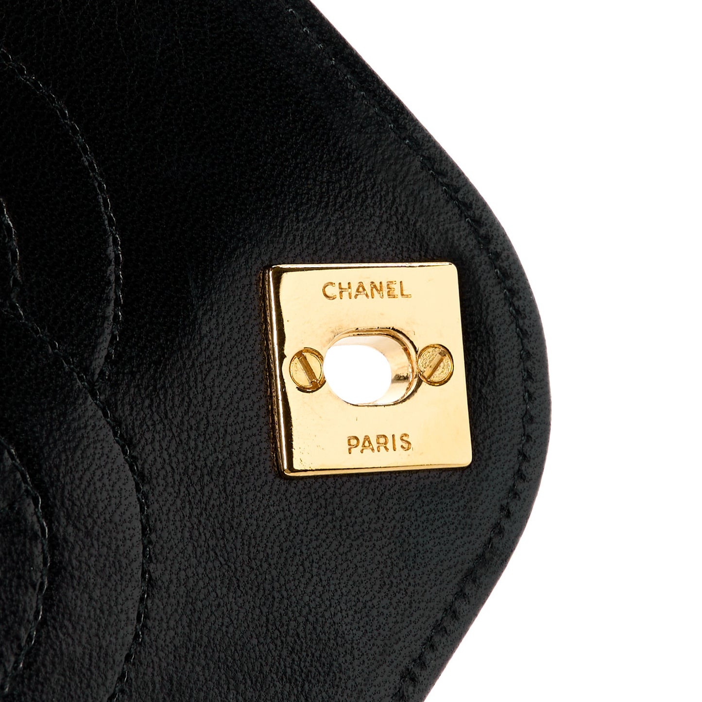 Lambskin Diamond Stitch Envelope Single Flap Black