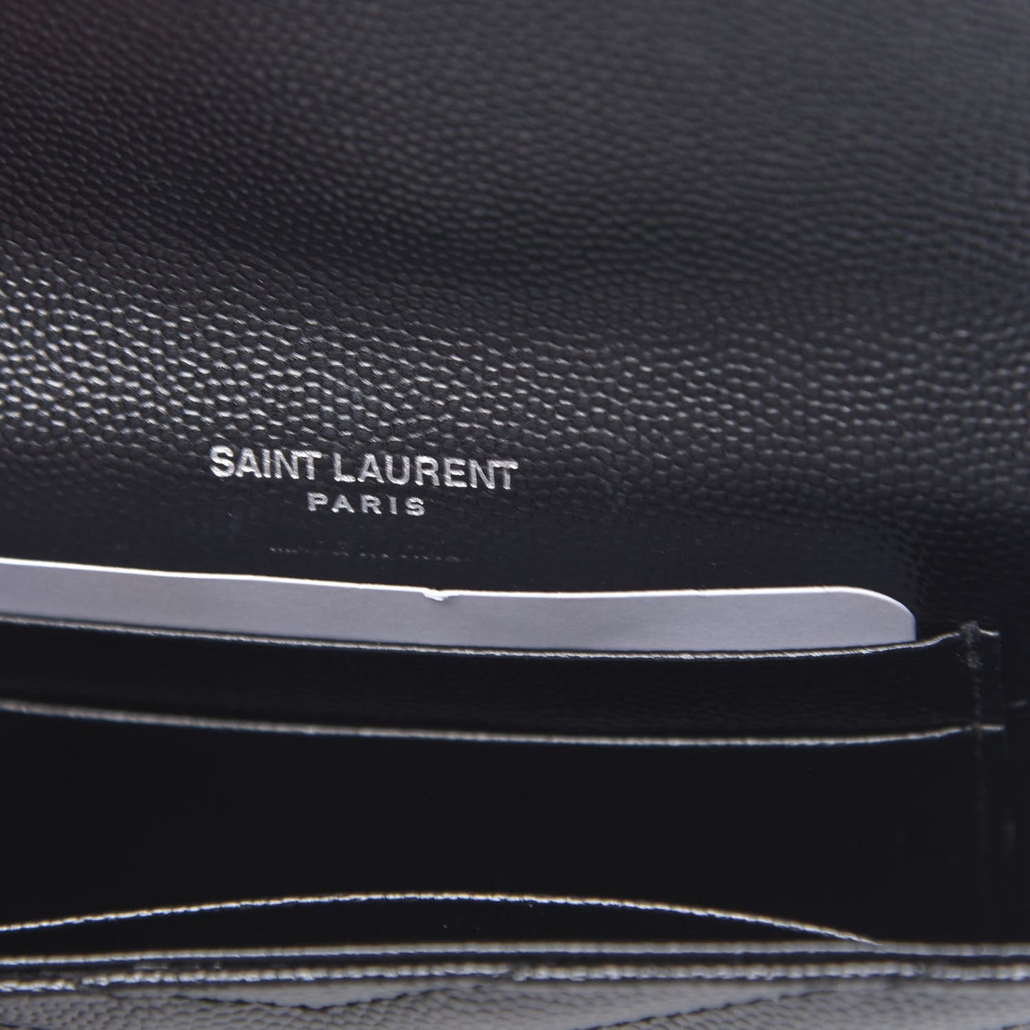 Grain De Poudre Matelasse Chevron Small Monogram Envelope Wallet Black