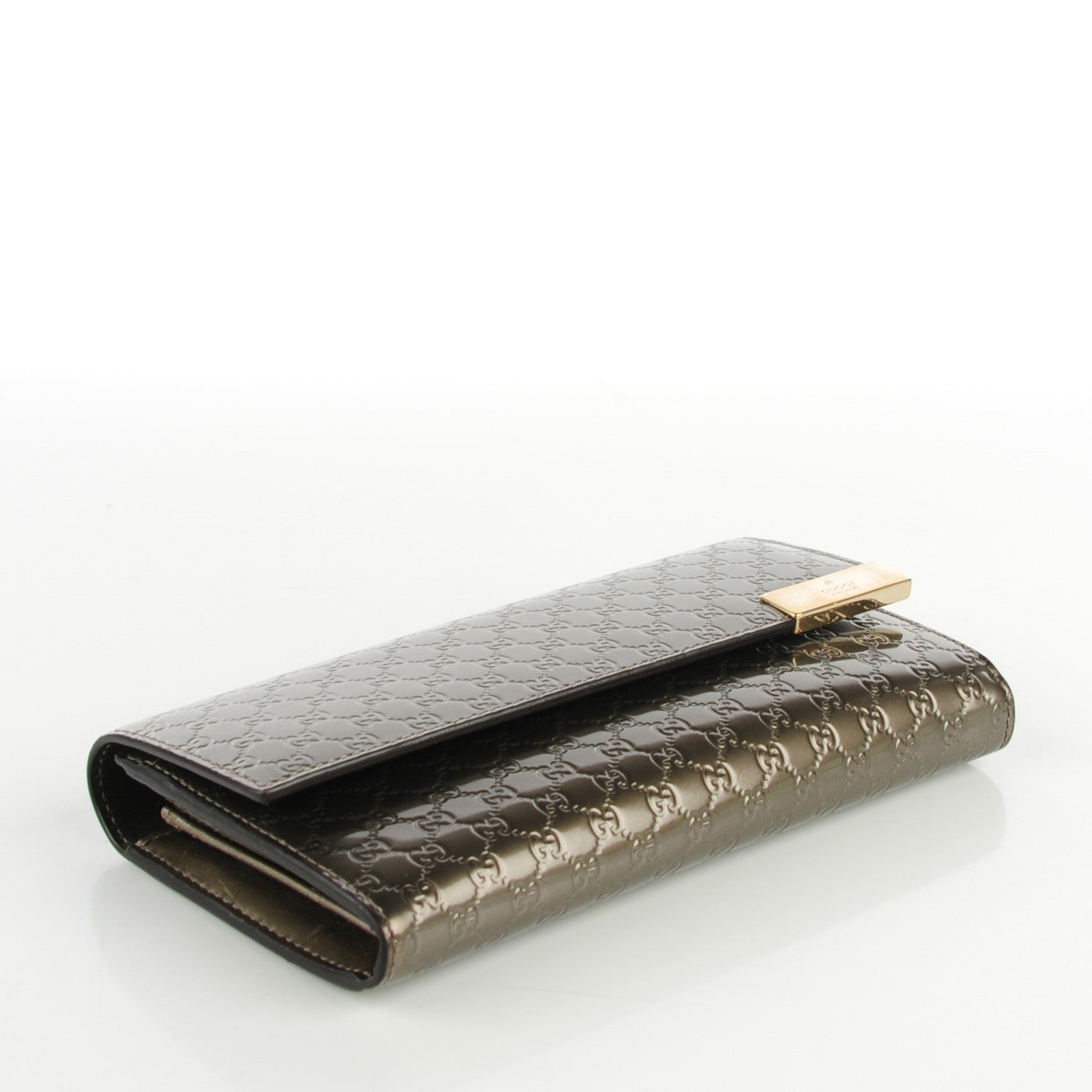 Gucci Metallic Microguccissima Dice Continental Flap Wallet Golden Beige 4 of 7